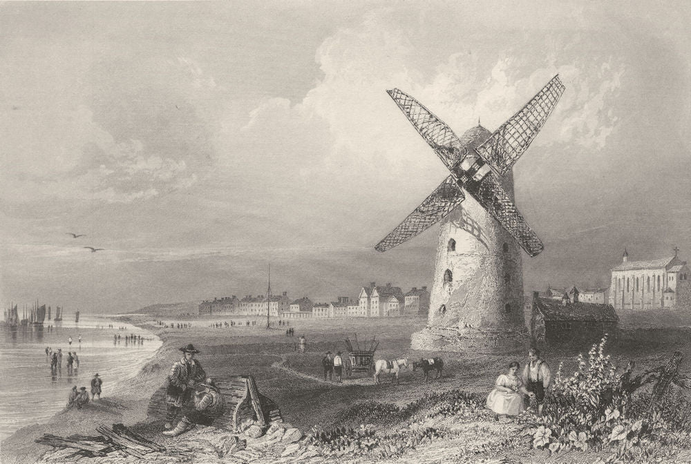 LANCASHIRE. Lytham. Windmill. (Bartlett/Finden) 1842 old antique print picture